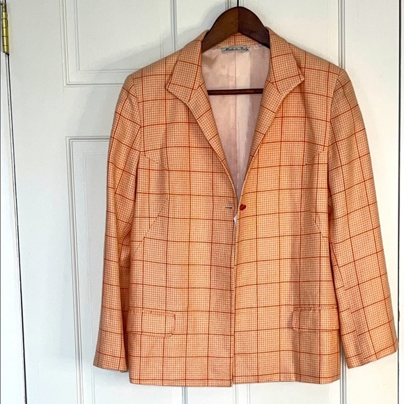 David Cenci Italian Cashmere Checkered Jacket - Picture 1 of 7